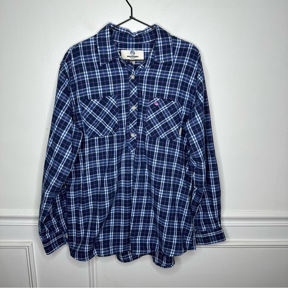 Swanndri 1/4 Button Flannel Barn Cotton Check Work Shirt Womens 16 - Picture 3 of 11